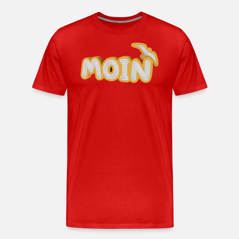 Moin mit Möwe - Männer Premium Bio T-Shirt - Rot