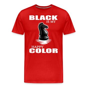 Échecs et échec et mat Joueur d’échecs « couleur noire » - T-shirt bio Premium Homme - rouge - Devant - Damien (186cm)