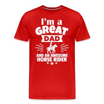 Je suis un père formidable et un pilote fort - T-shirt bio Premium Homme - rouge - Devant - Damien (186cm)