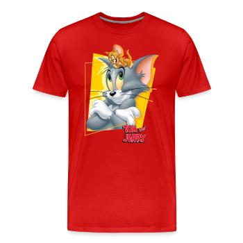 Tom et Jerry Portrait - T-shirt bio Premium Homme - rouge - Devant - Damien (186cm)