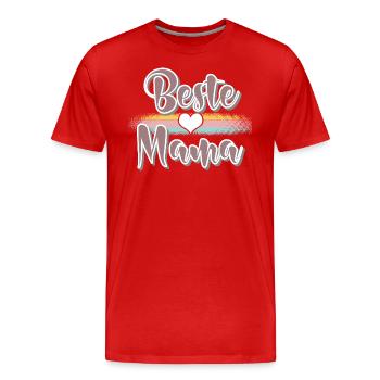 Mama - Männer Premium Bio T-Shirt - Rot - Vorne - Damien (186cm)