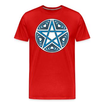 Pentagram heart pattern vector good color selectable - Men's Premium Organic T-Shirt - red - Front - Damien (186cm)