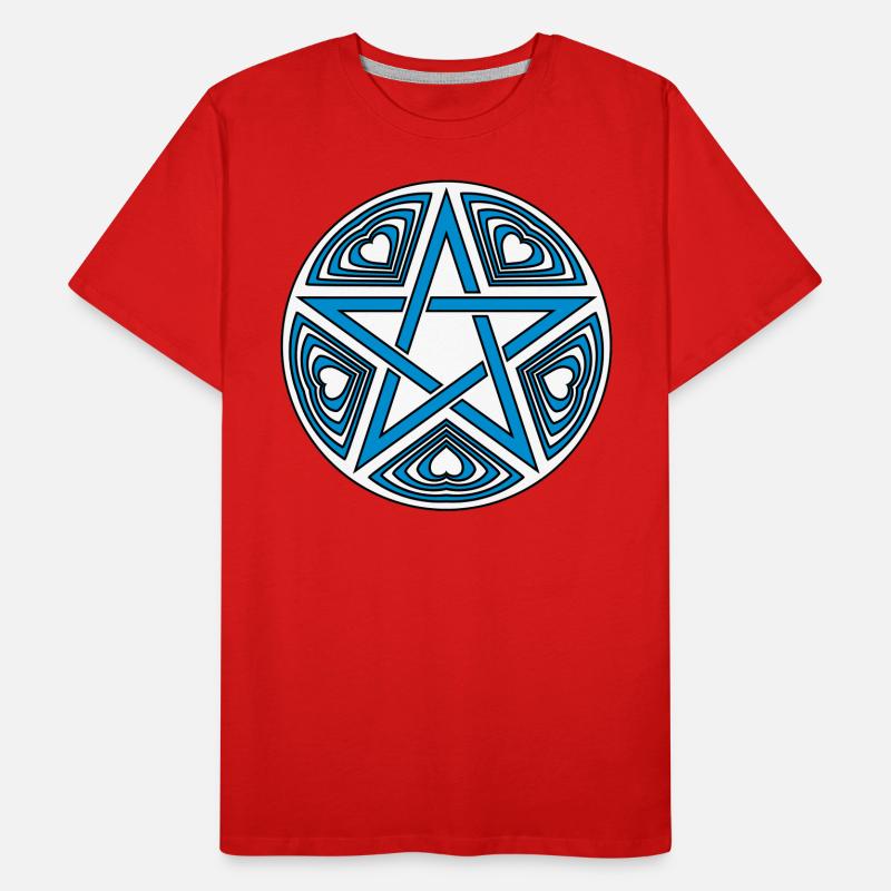 Pentagram heart pattern vector good color selectable Men's Premium Organic T-Shirt