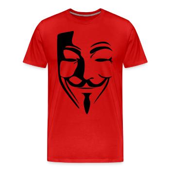 ANONYMUS - Männer Premium Bio T-Shirt - Rot - Vorne - Damien (186cm)
