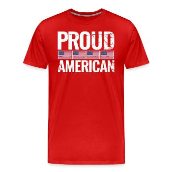 Proud American USA Flag American - Men's Premium Organic T-Shirt - red - Front - Damien (186cm)
