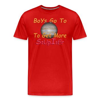 Les garçons vont à Jupiter - T-shirt bio Premium Homme - rouge - Devant - Damien (186cm)
