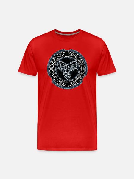 Wikinger Widder Aries - Männer Premium Bio T-Shirt - Rot
