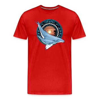 Baleine à bosse hawaïenne - T-shirt bio Premium Homme - rouge - Devant - Damien (186cm)