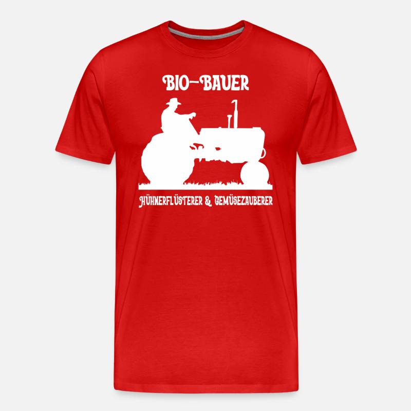 Biobauer Weihnachtsgeschenk - Männer Premium Bio T-Shirt - Rot