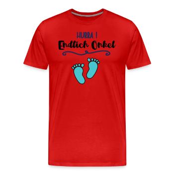 Endlich Onkel Werden Nichte Baby Verkündung Onkels - Männer Premium Bio T-Shirt - Rot - Vorne - Damien (186cm)