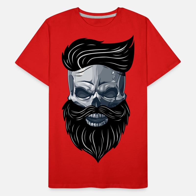 Beardy Beard Bart Man Skull Geschenkidee Männer Premium Bio T-Shirt