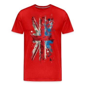 Grunge Union Jack - T-shirt bio Premium Homme - rouge - Devant - Damien (186cm)