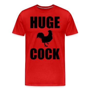Huge Cock - Men's Premium Organic T-Shirt - red - Front - Damien (186cm)