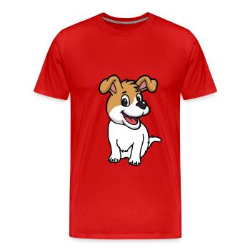 Chien Enfants Bébé Animaux De compagnie Chiens Petit animal - T-shirt bio Premium Homme - rouge - Devant - Damien (186cm)