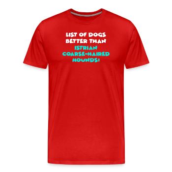 Chiens à poil grossier d’Istrie - T-shirt bio Premium Homme - rouge - Devant - Damien (186cm)