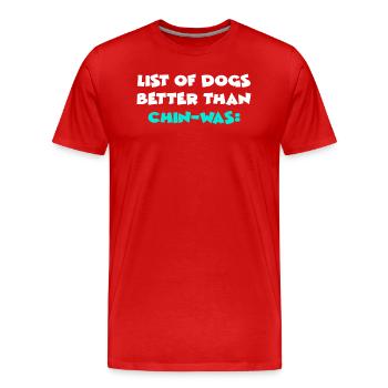 Chin-Was - T-shirt bio Premium Homme - rouge - Devant - Damien (186cm)