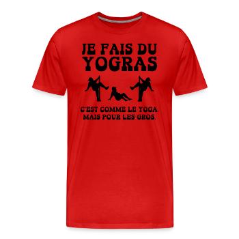 je fais du yogras - T-shirt bio Premium Homme - rouge - Devant - Damien (186cm)