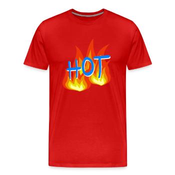 Flammes chaudes - T-shirt bio Premium Homme - rouge - Devant - Damien (186cm)