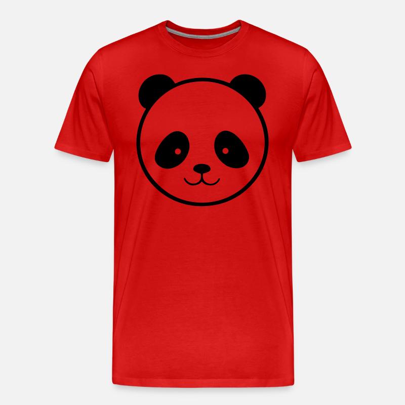 Panda - Männer Premium Bio T-Shirt - Rot