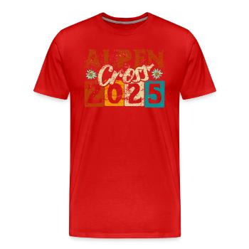 Alpen Cross 2025 - Itinéraires de randonnée à vélo - T-shirt bio Premium Homme - rouge - Devant - Damien (186cm)