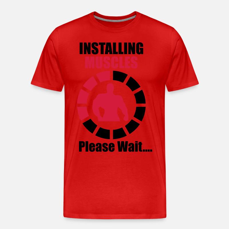 Installing Muscles (Loading) Funny - Musculation - T-shirt bio Premium Homme - rouge