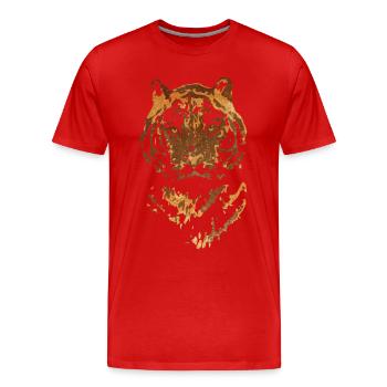 Visage de tigre - T-shirt bio Premium Homme - rouge - Devant - Damien (186cm)