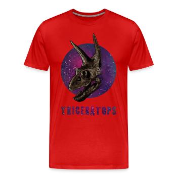 Triceratops Dinosaur Dino Archaeology - Men's Premium Organic T-Shirt - red - Front - Damien (186cm)