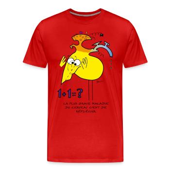 Réflexion Shadokienne... - T-shirt bio Premium Homme - rouge - Devant - Damien (186cm)