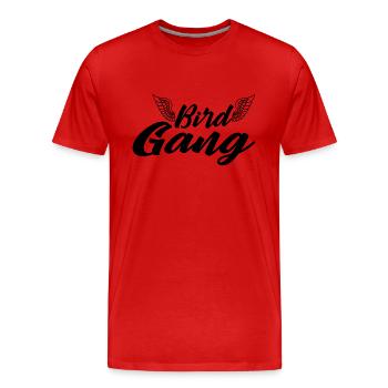 Bird Gang Wings - Observation des oiseaux pour les amoureux des oiseaux - T-shirt bio Premium Homme - rouge - Devant - Damien (186cm)