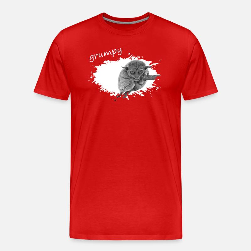 grumpy monkey Tarsier Maki - Männer Premium Bio T-Shirt - Rot