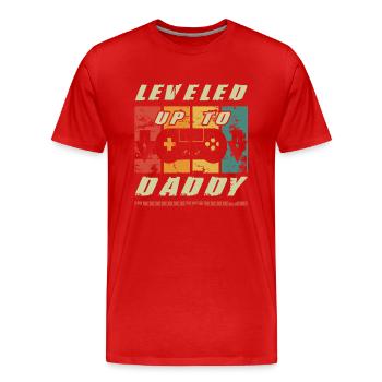 Dad-to-be promoted to Daddy & Dad - Men's Premium Organic T-Shirt - red - Front - Damien (186cm)