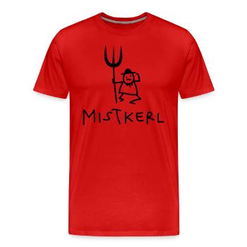 Kerl mit Mistgabel - Männer Premium Bio T-Shirt - Rot - Vorne - Damien (186cm)