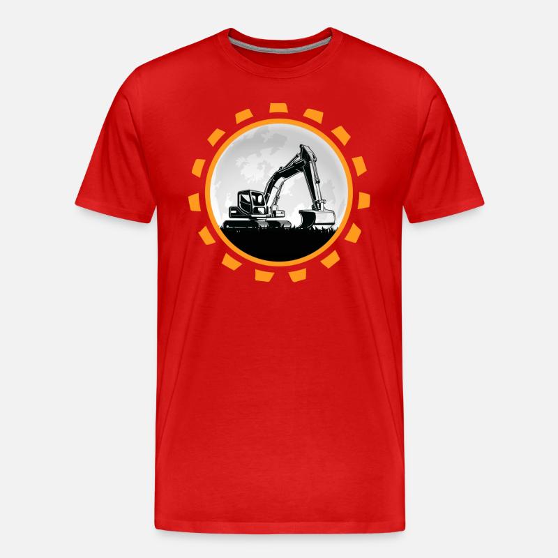 bagger baggerfahrer Baustelle Baggerschaufel - Männer Premium Bio T-Shirt - Rot
