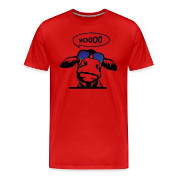 Cow noooo | Naysayer no cows sunglasses nö - Men's Premium Organic T-Shirt - red - Front - Damien (186cm)