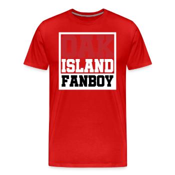 Oak Island Fanboy | Schatzsucher | Farben änderbar - Männer Premium Bio T-Shirt - Rot - Vorne - Damien (186cm)