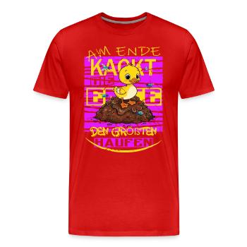 Duck poops ! - Men's Premium Organic T-Shirt - red - Front - Damien (186cm)