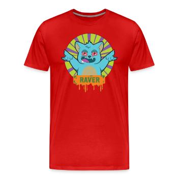 RAVER Chat - T-shirt bio Premium Homme - rouge - Devant - Damien (186cm)