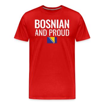 Bosnien Herzegowina Stolz Bosnische Flagge Bosnier - Männer Premium Bio T-Shirt - Rot - Vorne - Damien (186cm)