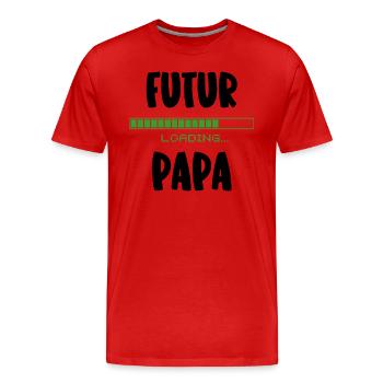futur papa - T-shirt bio Premium Homme - rouge - Devant - Damien (186cm)