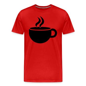 Kaffee - Männer Premium Bio T-Shirt - Rot - Vorne - Damien (186cm)