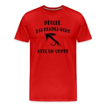 rendez-vous avec un ombre - T-shirt bio Premium Homme - rouge - Devant - Damien (186cm)