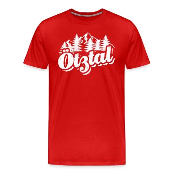 Ötztal - Wald und Berge Wandern Erholung - Männer Premium Bio T-Shirt - Rot - Vorne - Damien (186cm)