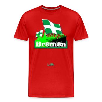 Brême - T-shirt bio Premium Homme - rouge - Devant - Damien (186cm)