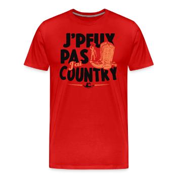 Je Peux Pas J'ai Country Cowboy Western Cadeau - T-shirt bio Premium Homme - rouge - Devant - Damien (186cm)