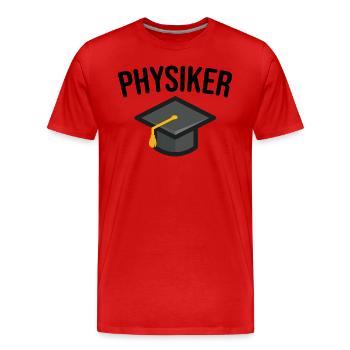 Physiker - Männer Premium Bio T-Shirt - Rot - Vorne - Damien (186cm)