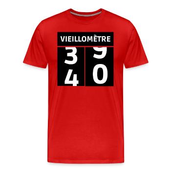 passage à quarante - T-shirt bio Premium Homme - rouge - Devant - Damien (186cm)