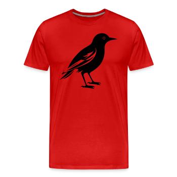 Vogel - Männer Premium Bio T-Shirt - Rot - Vorne - Damien (186cm)
