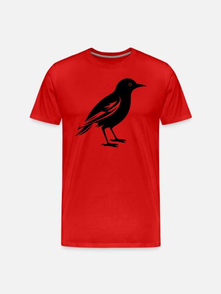 Vogel - Männer Premium Bio T-Shirt - Rot