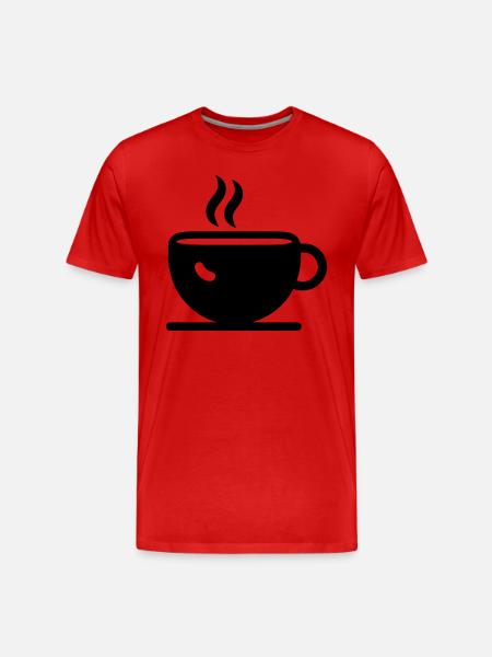 Kaffee - Männer Premium Bio T-Shirt - Rot