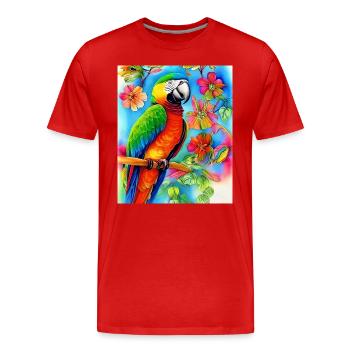 Parrot - Men's Premium Organic T-Shirt - red - Front - Damien (186cm)